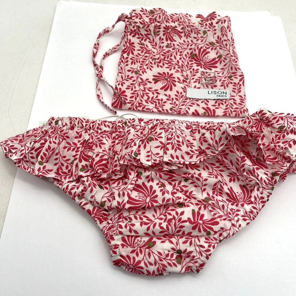 Lot 4 Boutique Baby Girl Bloomers Mixed Sizes Lison Paris‎ Handmade Cotton New
